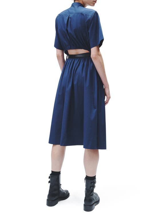 Rag & Bone Ronan Cotton Midi Shirtdress In Navy