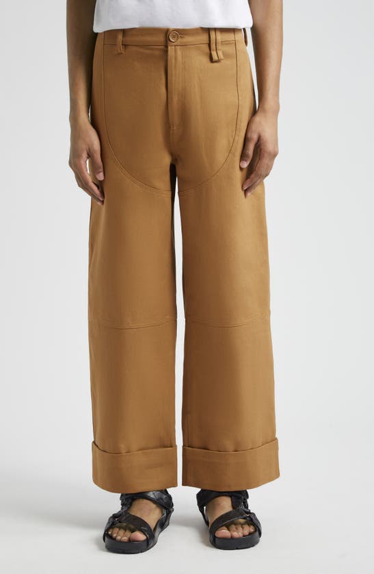 Shop Simone Rocha Workwear Chaps Cotton Twill Pants In Olive
