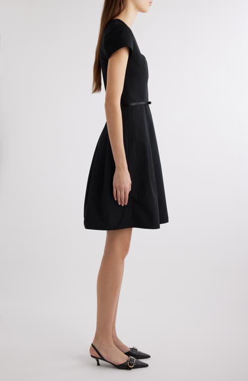 Shop Givenchy Short Sleeve Belted Fit & Flare Dress In Black