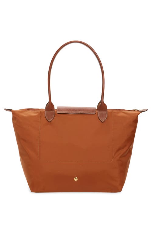 Longchamp Large Le Pliage Recycled Nylon Tote In Cognac