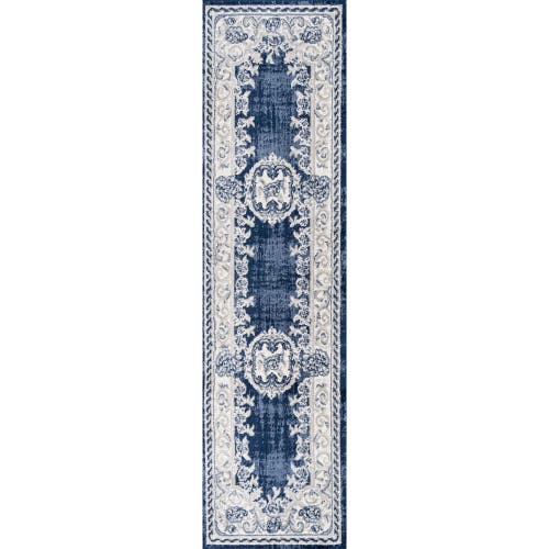 Jonathan Y Rosalia Cottage Medallion Area Rug In Ivory/navy