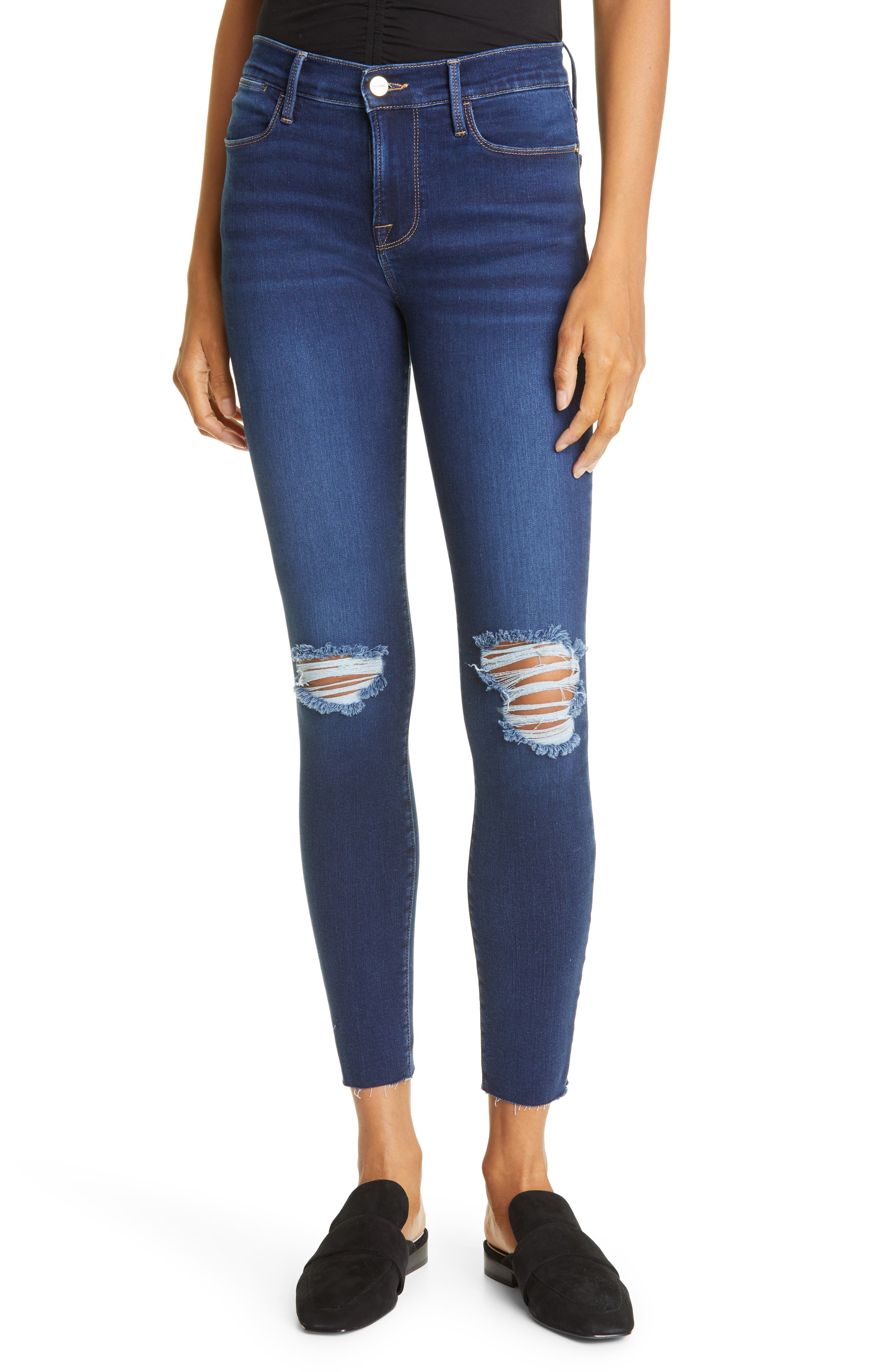 frame frayed jeans