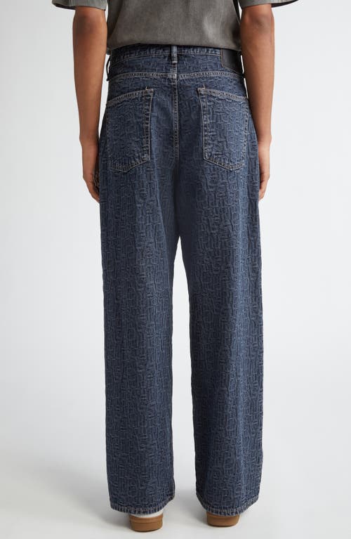 Shop Acne Studios 1981m Monogram Baggy Jeans In Blue/black