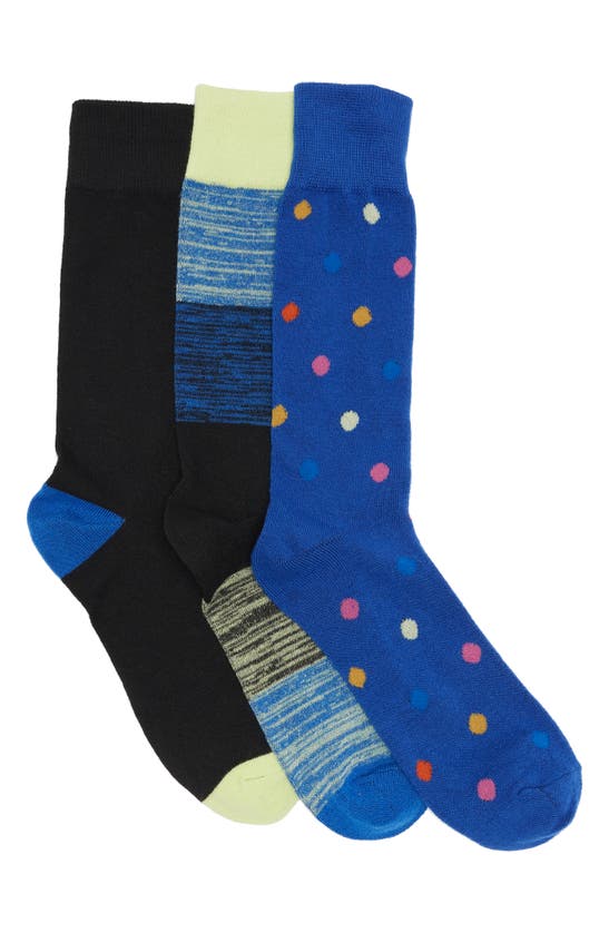 Nordstrom Rack Ultra Soft Patterned Crew Socks In Blue Sodalite Ombre Dots