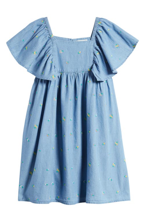 Tucker + Tate Kids' Sweet Flutter Cotton Dress Blue Wash Garden Embroidery at Nordstrom,