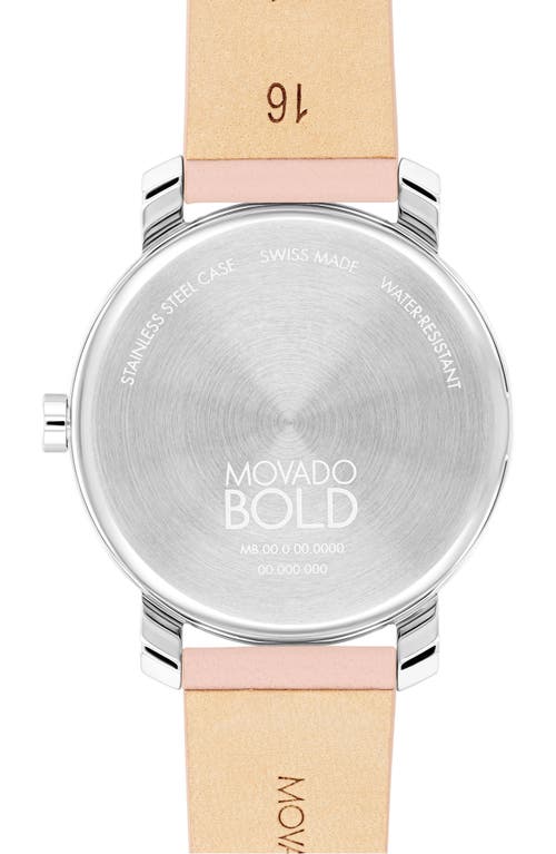 Shop Movado Bold Access Leather Strap Watch, 34mm In Pink