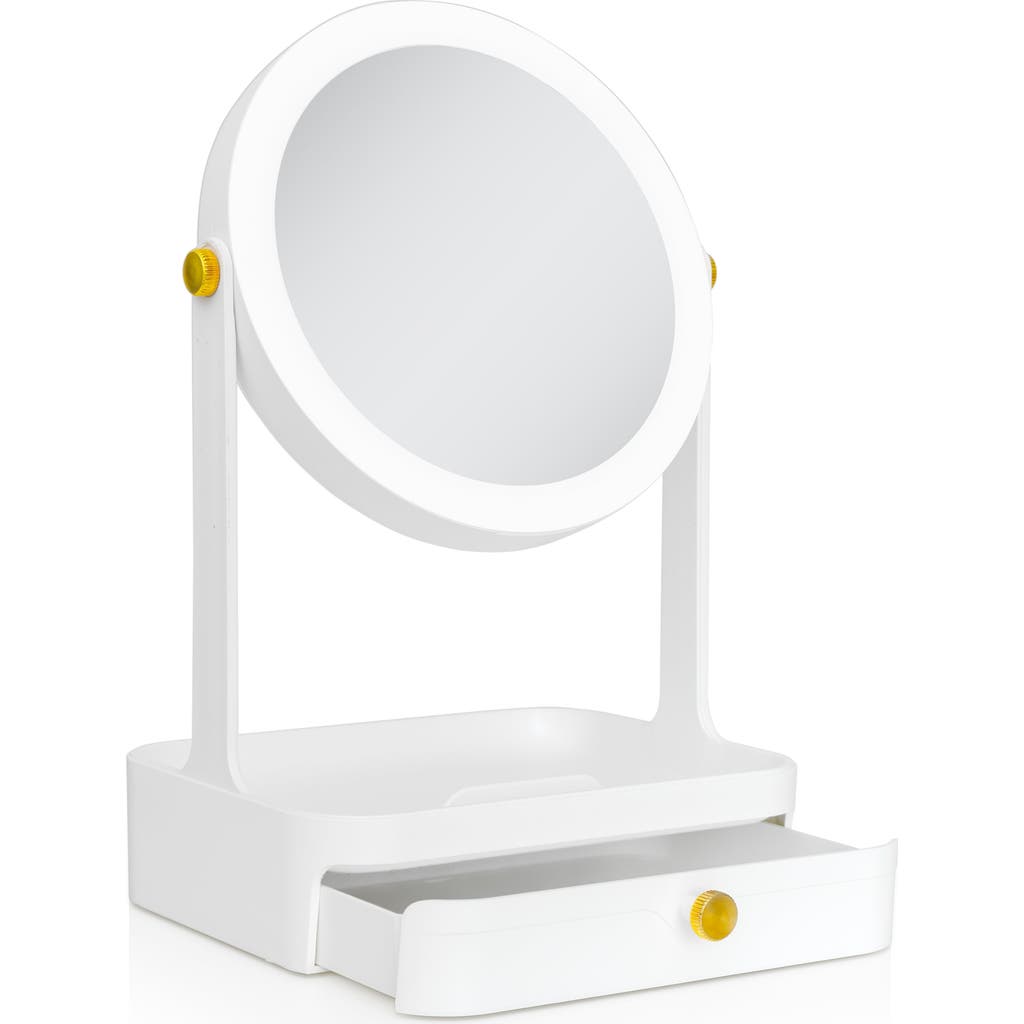Zadro Back-to-school Led Lighted Makeup Mirror With Tray & Drawer In White