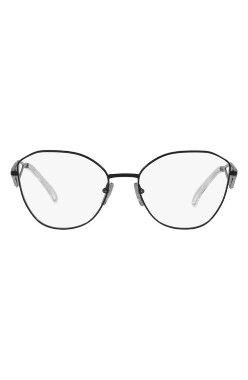 Prada 54mm Round Optical Glasses in Black at Nordstrom