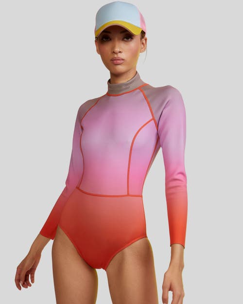 Shop Cynthia Rowley Sunset Surf Wetsuit In Multi