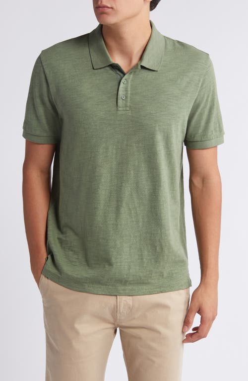 Shop Vince Cotton Slub Jersey Polo In Artichoke