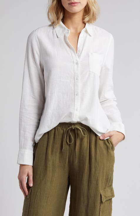 white linen blouse