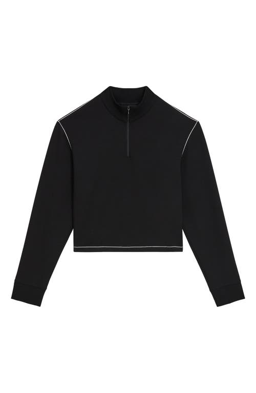 THEORY THEORY HALF ZIP CROP SWEATSHIRT 