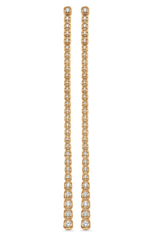 Sara Weinstock Isadora Cushion Diamond Linear Drop Earrings in Yellow Gold