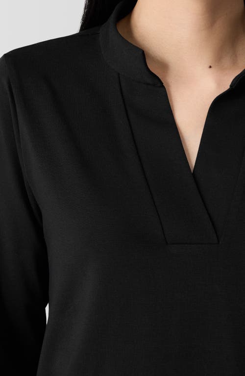 Shop Eileen Fisher Long Sleeve Knit Top In Black