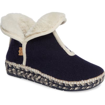 Toni Pons Espadrille Platform Bootie With Faux Fur Lining, Blue