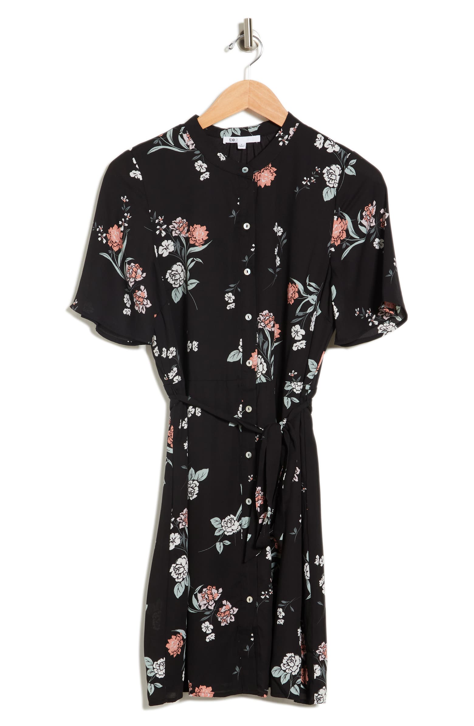 DR2 by Daniel Rainn Short Sleeve Floral Print Shirtdress | Nordstromrack