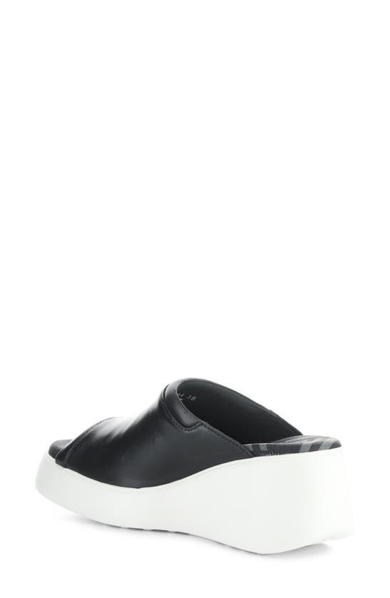 Shop Fly London Doli Platform Wedge Slide Sandal In Black Dublin