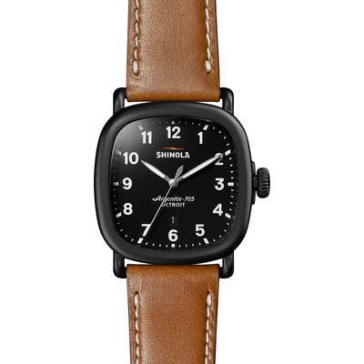 Shinola Guardian Leather Strap Watch, 41Mm