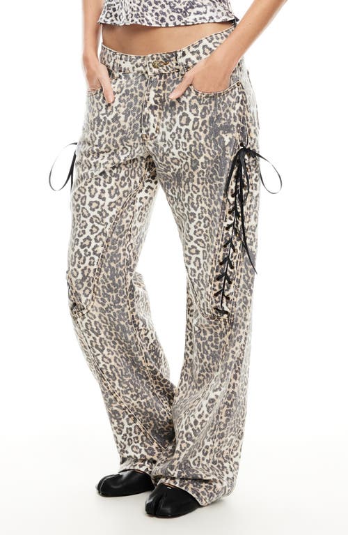 LIONESS LIONESS DOLLHOUSE LACE-UP STRIAGHT LEG JEANS 