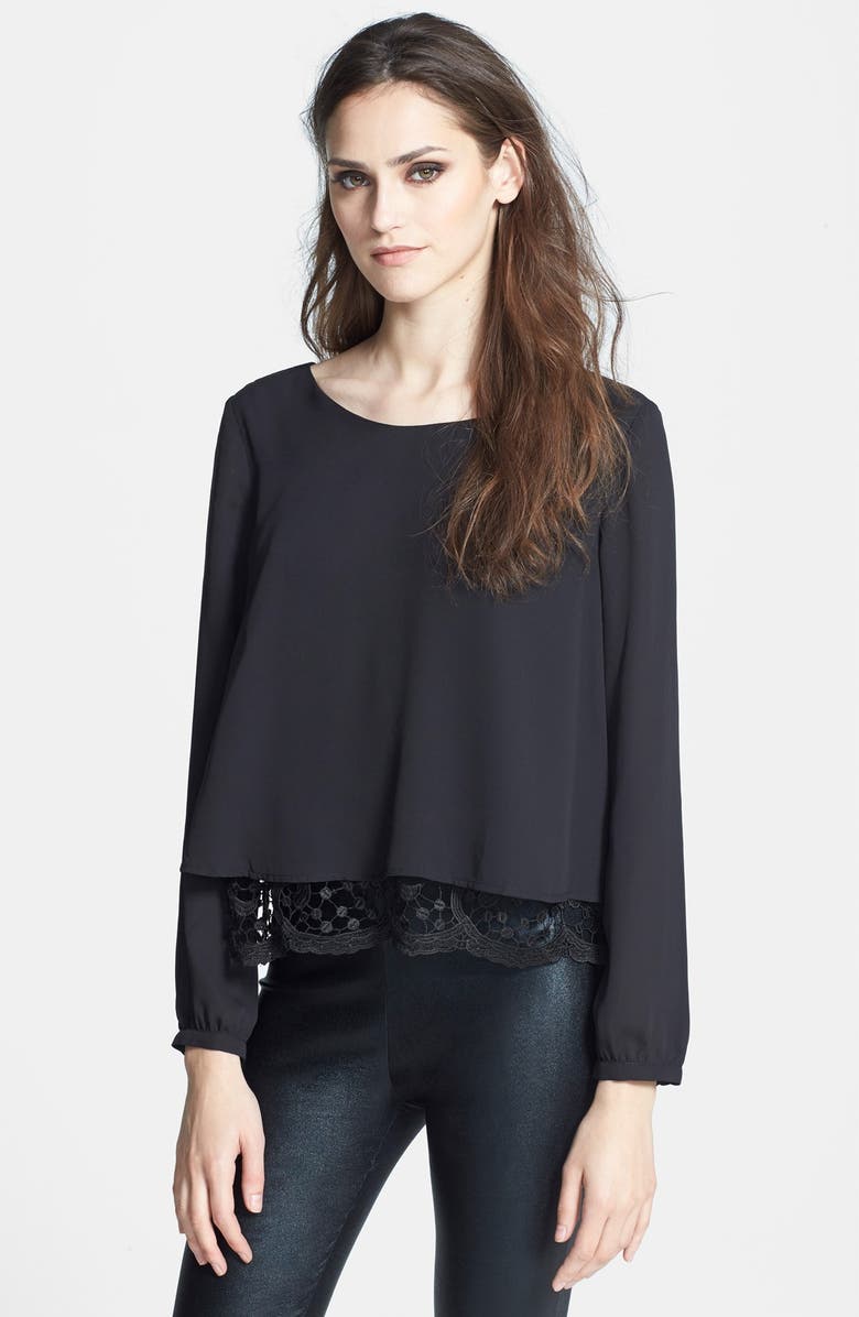 ASTR Long Sleeve Lace Trim Blouse Nordstrom ASTR Long Sleeve Lace Trim Blouse Nordstrom