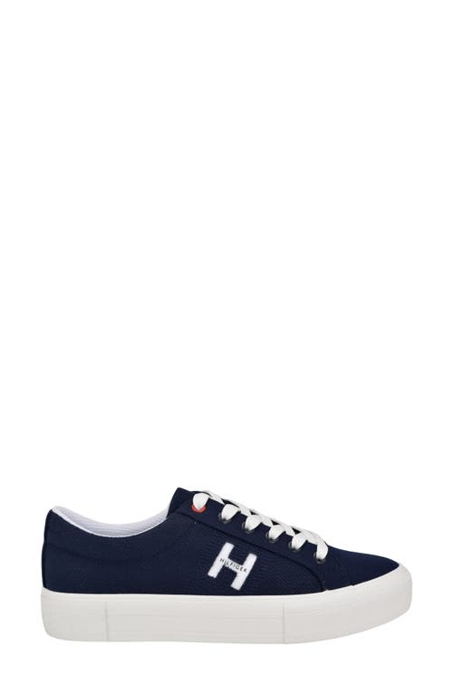 Tommy Hilfiger Aconia Womens Padded Insole Canvas Casual And Fashion Sneakers In Navy