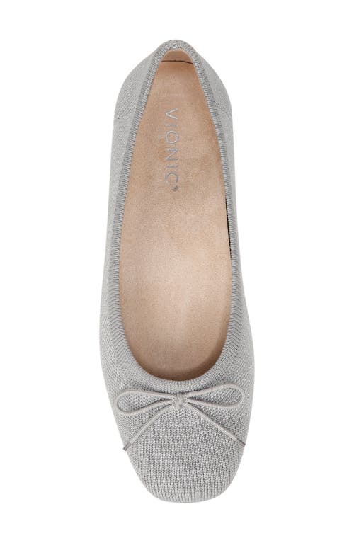 Shop Vionic Klara Knit Ballet Flat In Light Grey/silver