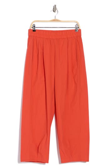 Eileen Fisher Pleated Organic Cotton Lantern Pants In Flame