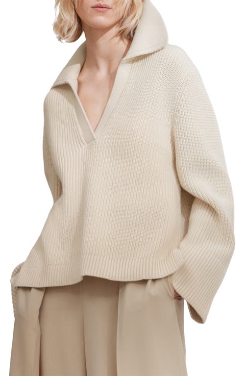 & Other Stories Split Collar Sweater White Dusty Light at Nordstrom,