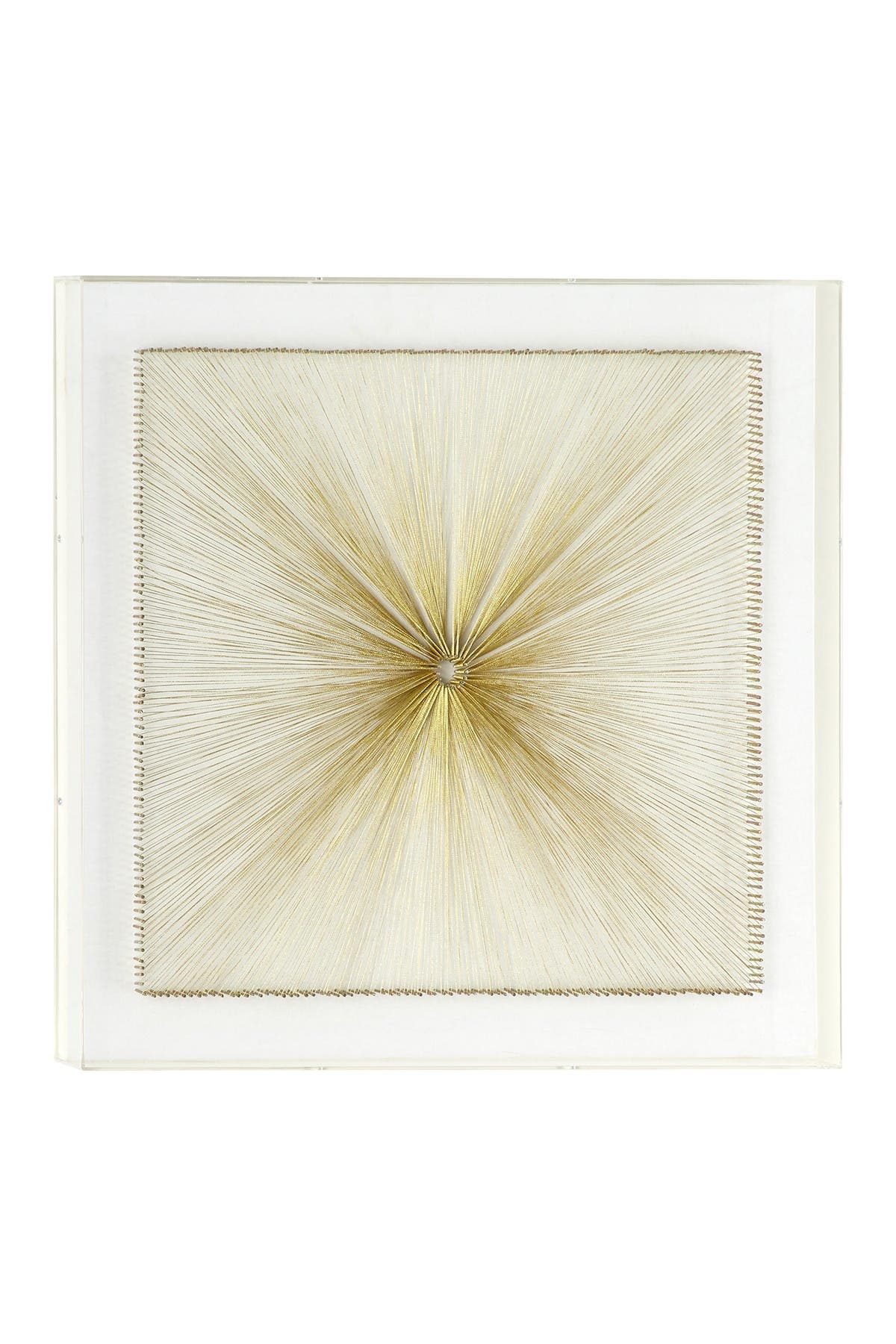 Venus Williams Collection Large White And Gold Thread Square Shadow Box Wall Decor In Multi