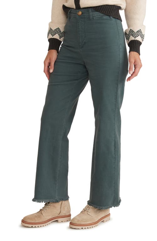 Shop Marine Layer Bridget Raw Edge Pants In Green Gables