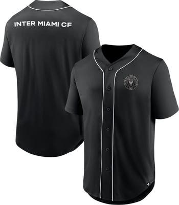 Youth Black Miami Marlins Full-Button Replica Jersey