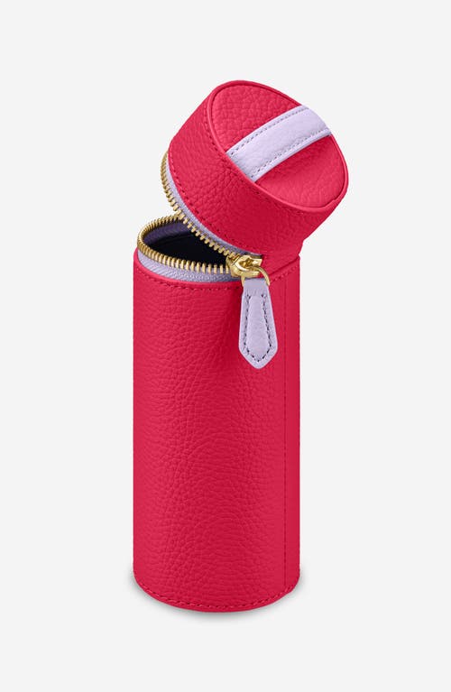 Maison De Sabre Maison De Sabré Leather Brush Case In Fuchsia Lavender