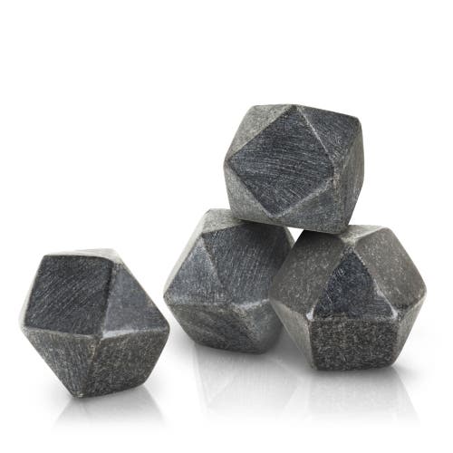 Viski Glacier Rocks Hexagonal Basalt Stones Set Of 4 In Black
