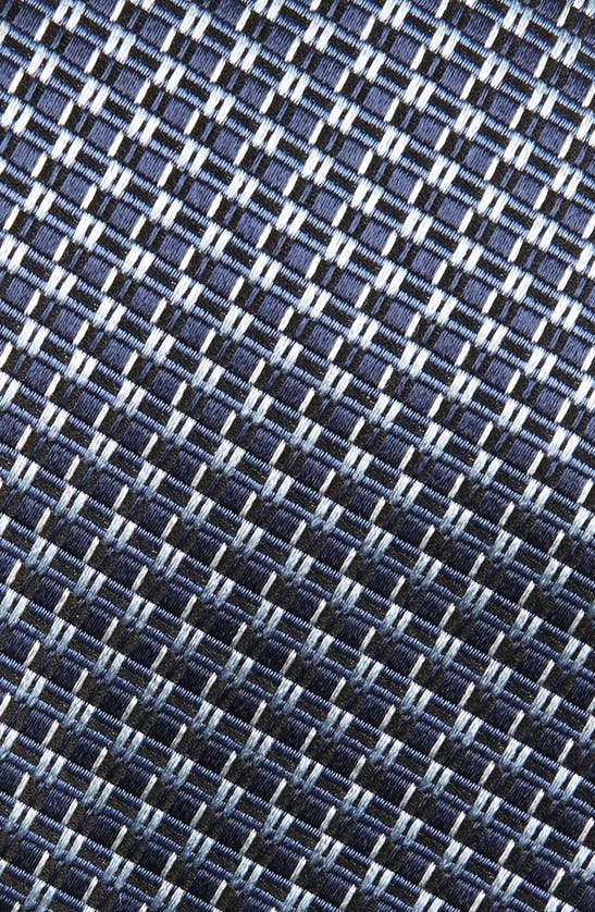 Zegna Ties Paglie Geometric Pattern Silk Tie In Blue