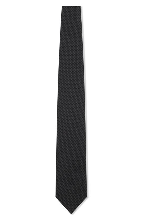 Tom Ford Monogram Silk Tie In Black