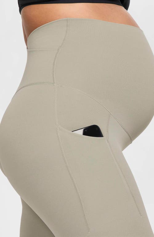 Shop Nike Zenvy Dri-fit High Waist 7/8 Maternity Leggings In Light Army