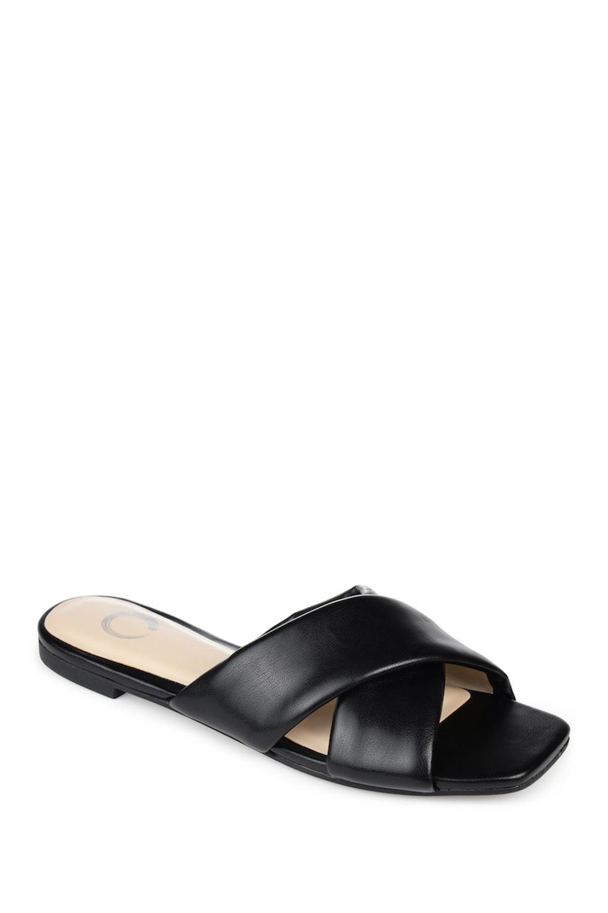 Journee Collection Womens Slip On Indoors Slide Sandals In Black