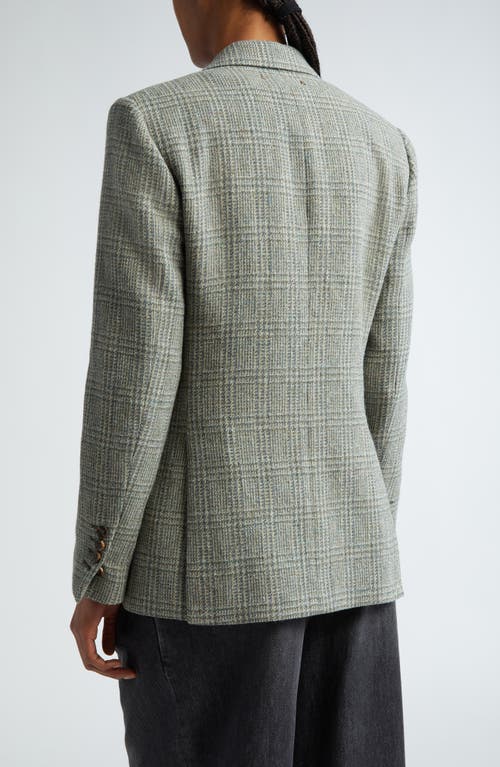 Shop Golden Goose Journey Glen Plaid Shetland Wool Blazer In Kalamata