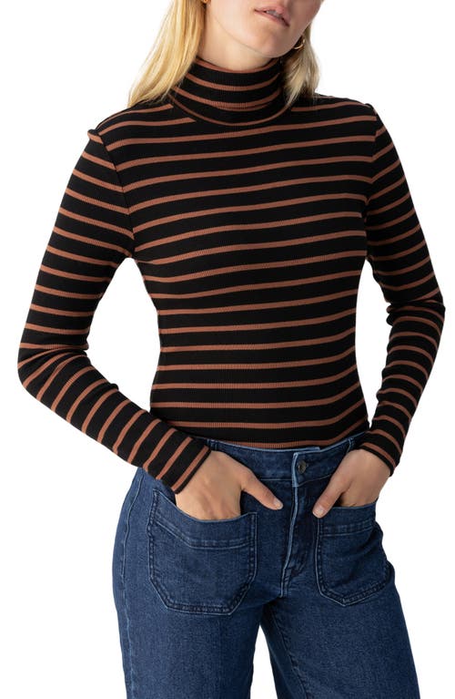 Shop Sanctuary Essential Stripe Turtleneck In Raw Hide