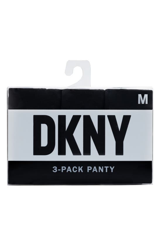 Shop Dkny Assorted 3-pack Cut Anywhere Thong In Dk Black
