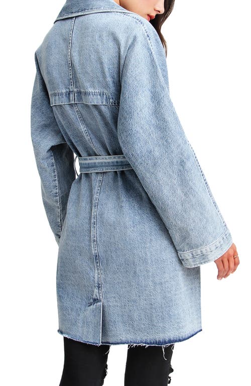 Shop Belle & Bloom Relaxed Boyfriend Trench Denim Jacket In Indigo