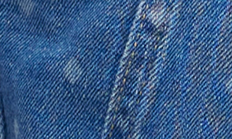 Shop Vero Moda Ruby Dot Print Crop Denim Jacket In Medium Blue Denim