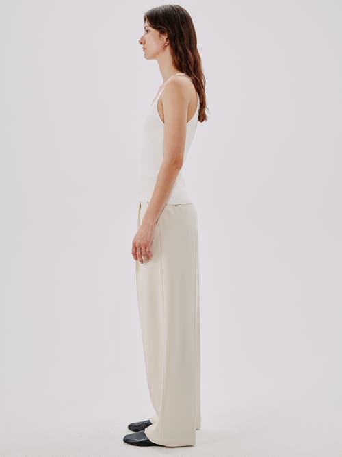 Another Tomorrow Ribbed-knit Tank Top In White