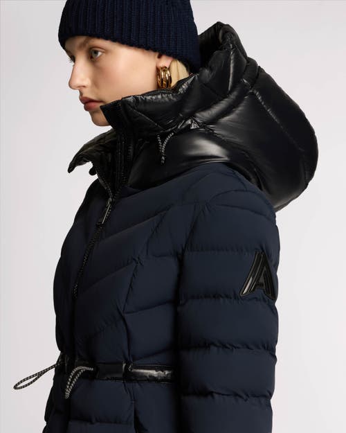 Alpenhaus Everlong Lightweight Herringbone Quilted Puffer With Lustre Detailing In Midnight