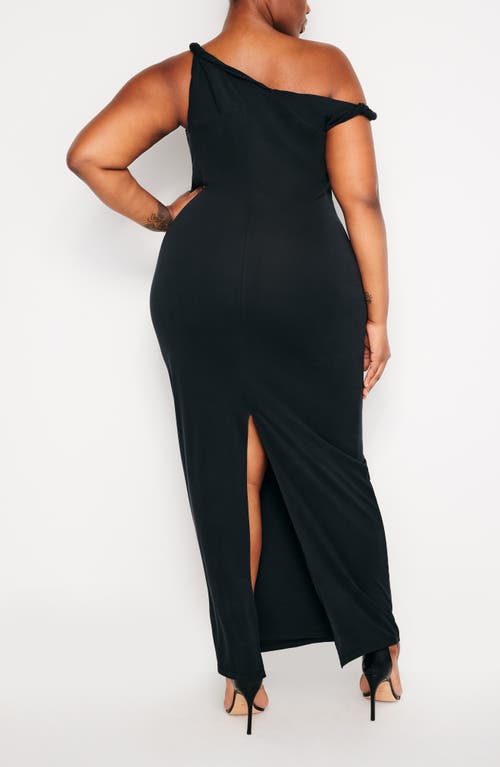 Shop Good American Sandwashed Jersey Maxi Dress In Black001