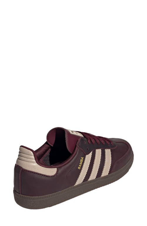 Adidas Originals Adidas Samba Sneaker In Maroon/sand/gold Met.