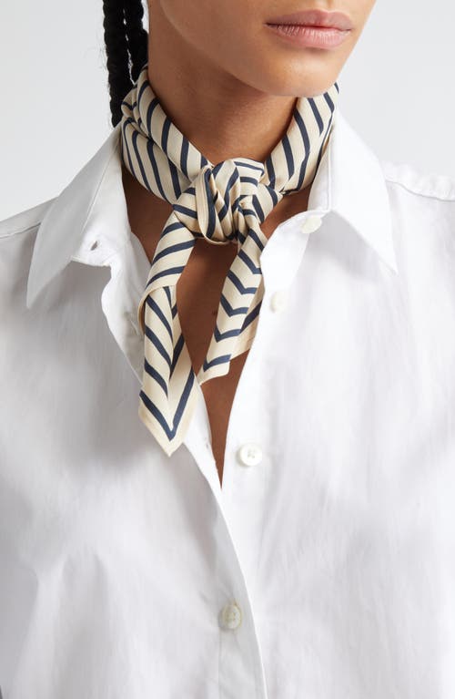 Totême Toteme Signature Logo Square Silk Scarf In Monogram Print