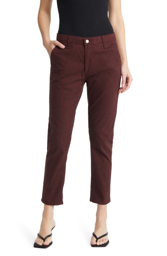Ag Caden Tailored Twill Pants In Dark Sangria