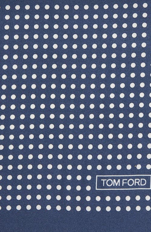 Shop Tom Ford Dot Print Silk Pocket Square In Hb555 Avian Blue