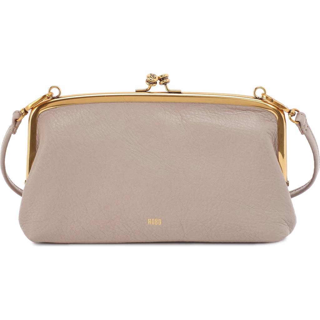 Shop Hobo Cora Leather Frame Crossbody Bag In Taupe